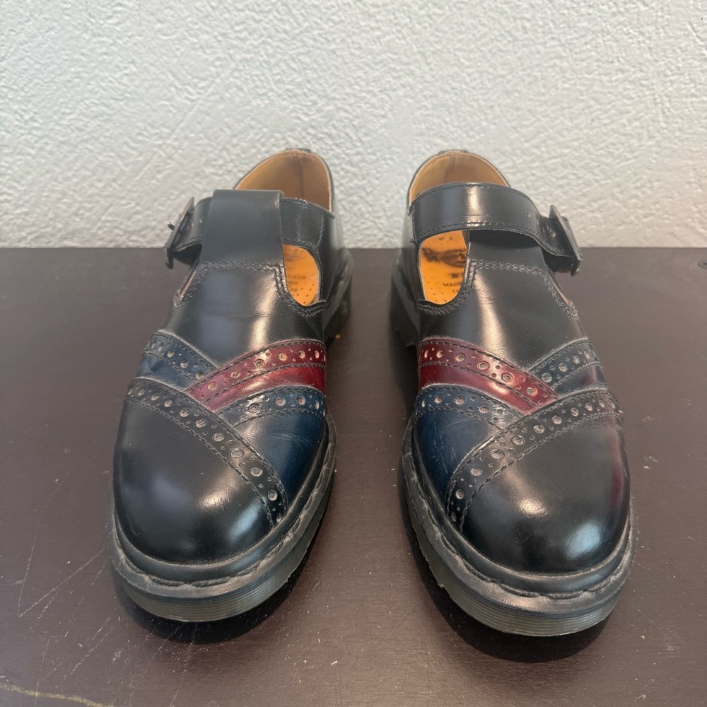 Dr Martens Vintage US 8 Mary Jane Platform Tri Color T Bar Shoes Y2K 90 Rare - Picture 2 of 10